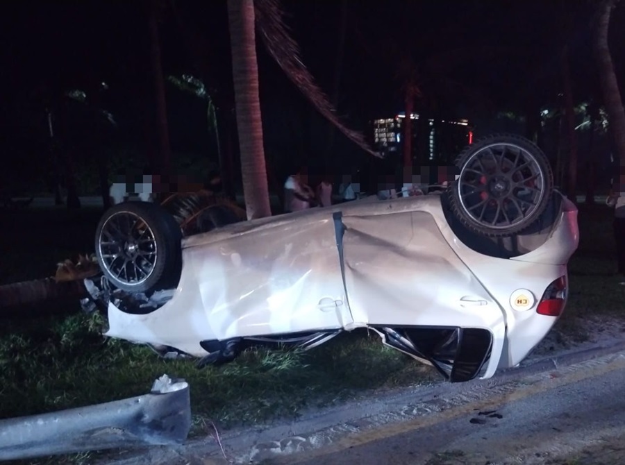 Dos muertos deja aparatoso accidente en la zona hotelera de Cancún